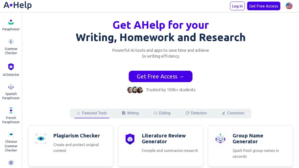 AHelp: Ultimate Hub of Educational and AI Writing Tools