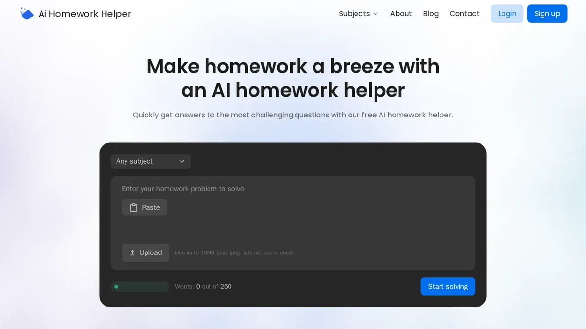AI Homework Helper for Any Need