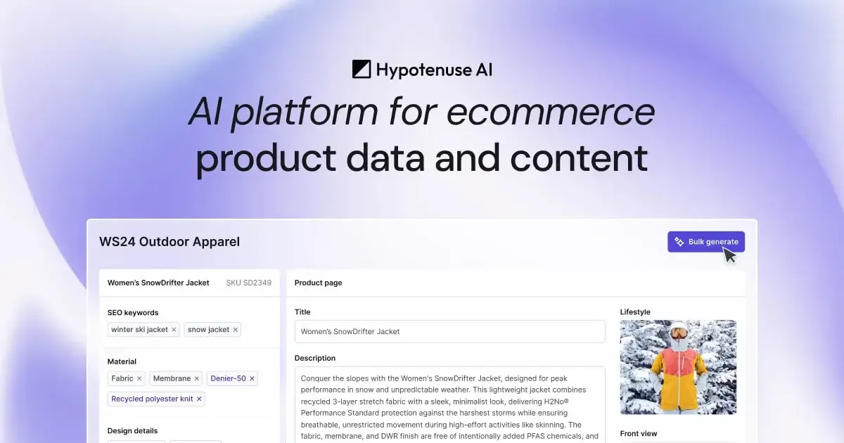 AI Platform for Ecommerce Product Data & Content