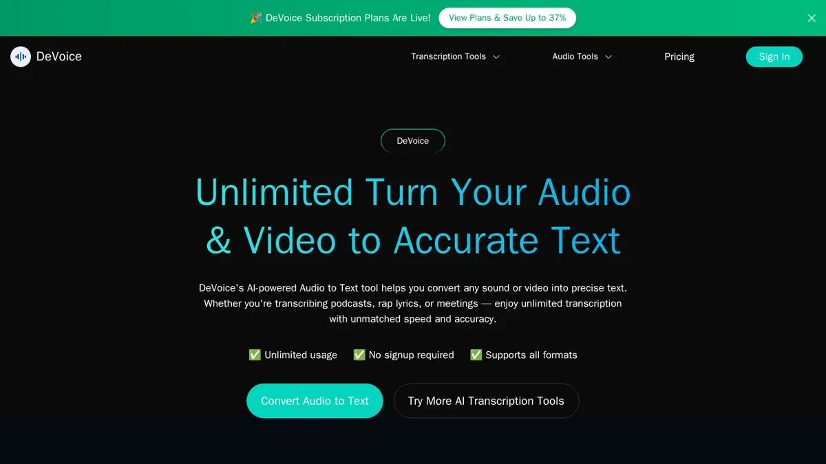 AI-Powered Audio & Video Transcription[Unlimited]