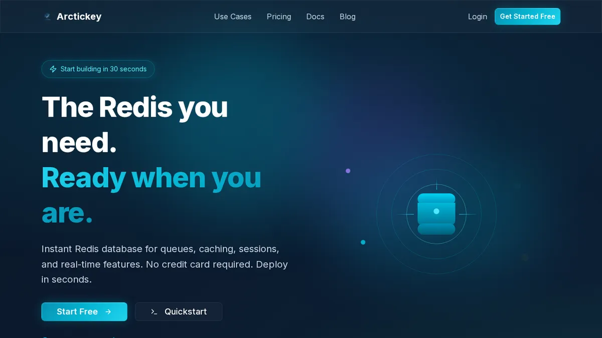 Arctickey — Redis-compatible database for queues, caching…