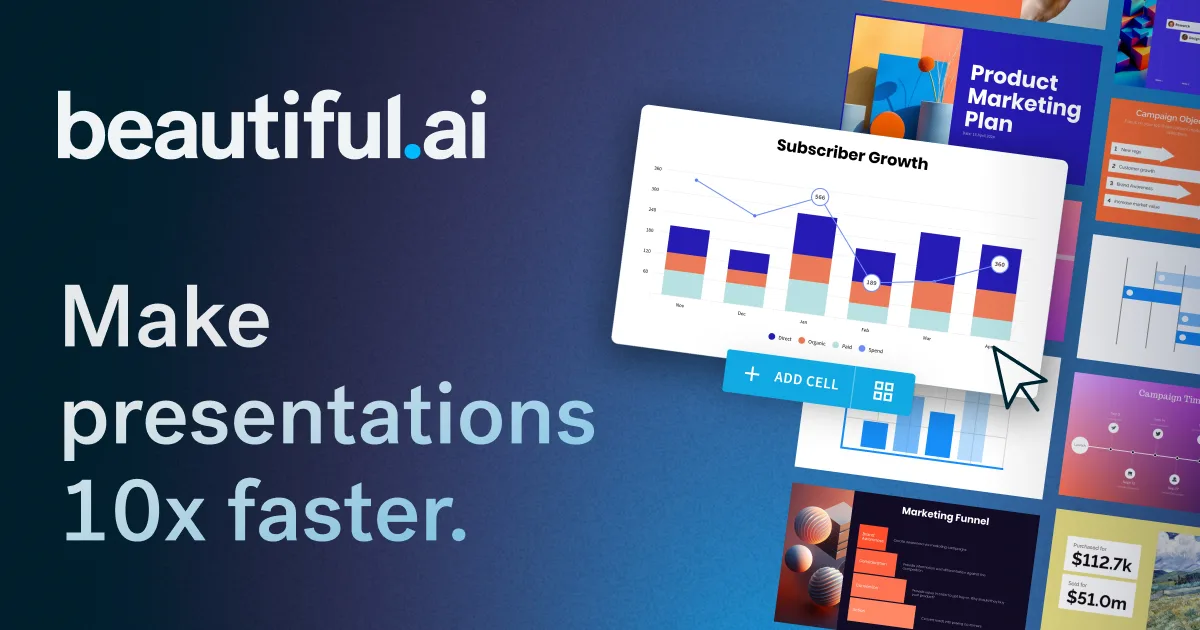 Best AI Presentation Maker for Professional Decks | Beautiful.ai - Generate High-Quality Slides With the #1 Artificial I screenshot