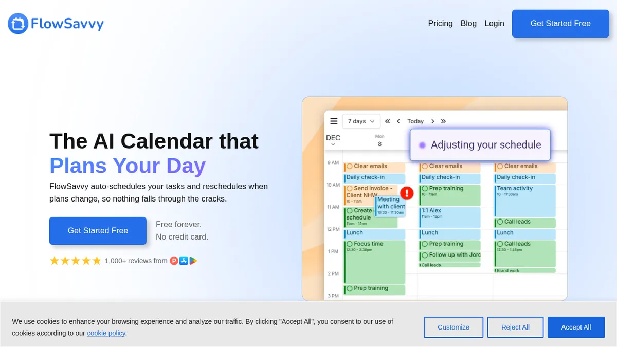 FlowSavvy: The AI Calendar that Plans Your Day