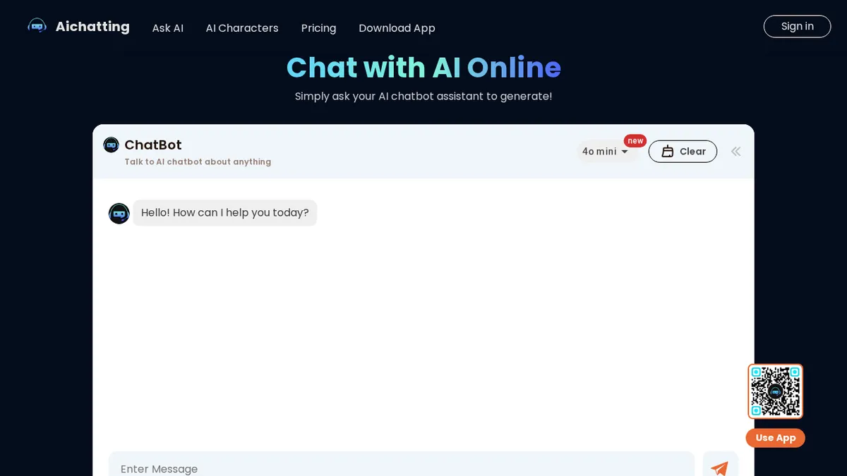 Free AI Chat Website - Talk to AI Chatbot and Ask AI Anyt… screenshot
