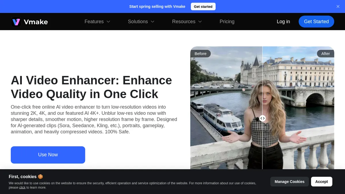 Free AI Video Enhancer: Enhance Videos Online Instantly |… screenshot