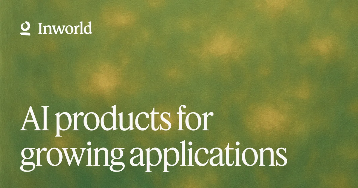 Inworld AI | Top-ranked voice AI for realtime applications.