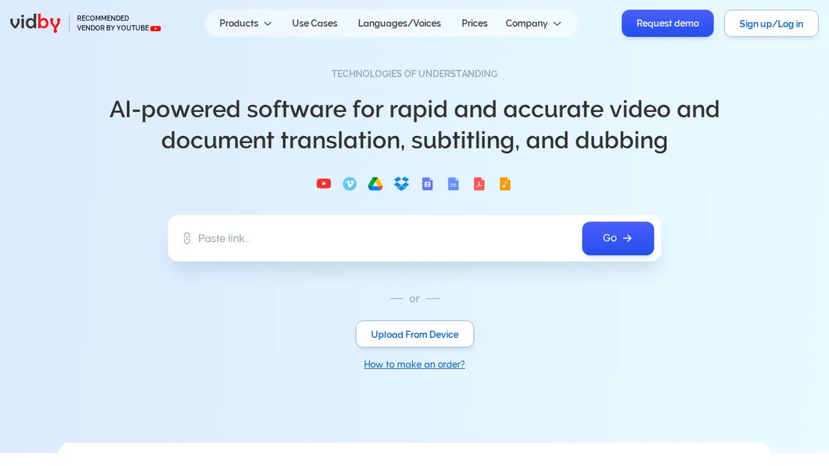 vidby for translation, dubbing and creation of subtitles … screenshot
