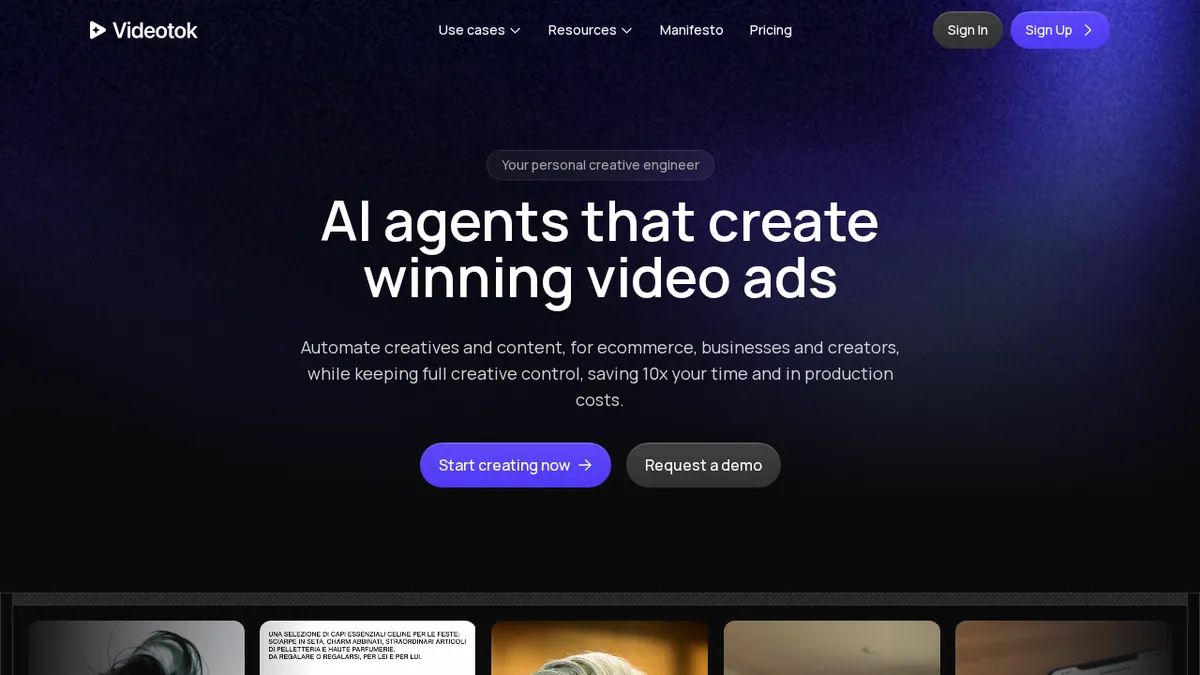 Videotok | AI Agents for Video Ads, UGC and AI Videos